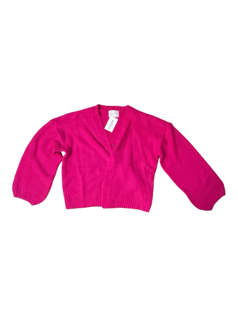 Panache Hot Pink Knit oversized Cardigan with SKI Green Lettering Size XL NWT - Picture 2 of 5